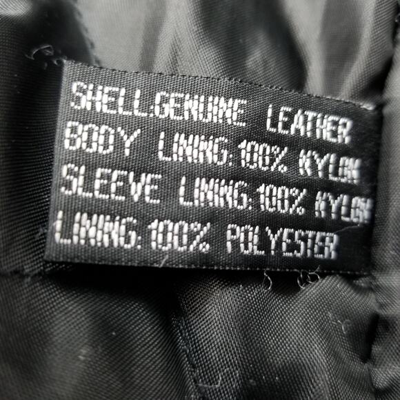 Black Saddle Leather MOTO Jacket  Coat Faux Fur Liner Removeable Size L - Picture 12 of 12